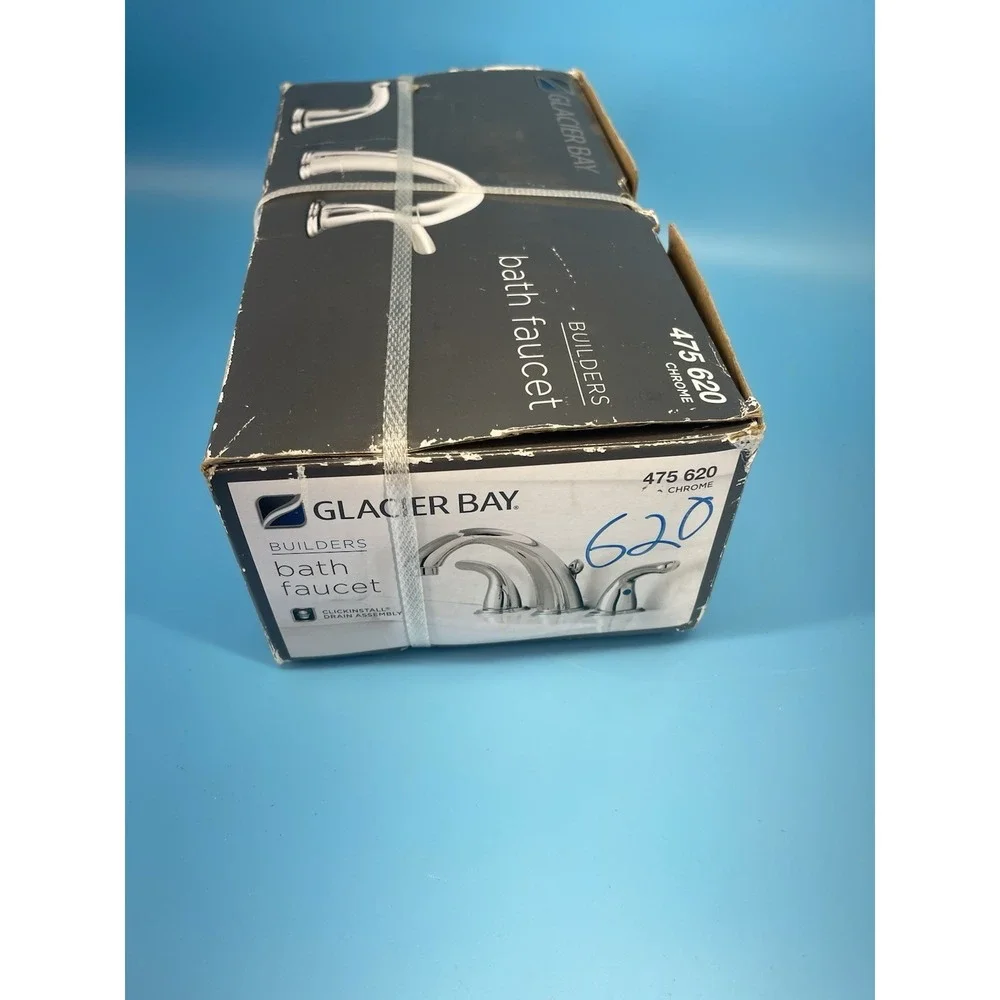 Glacier Bay 475 620 Chrome Bathroom Faucet 3 Handle Open Box